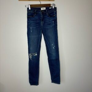 Frame Le High Skinny Distressed Jeans 26